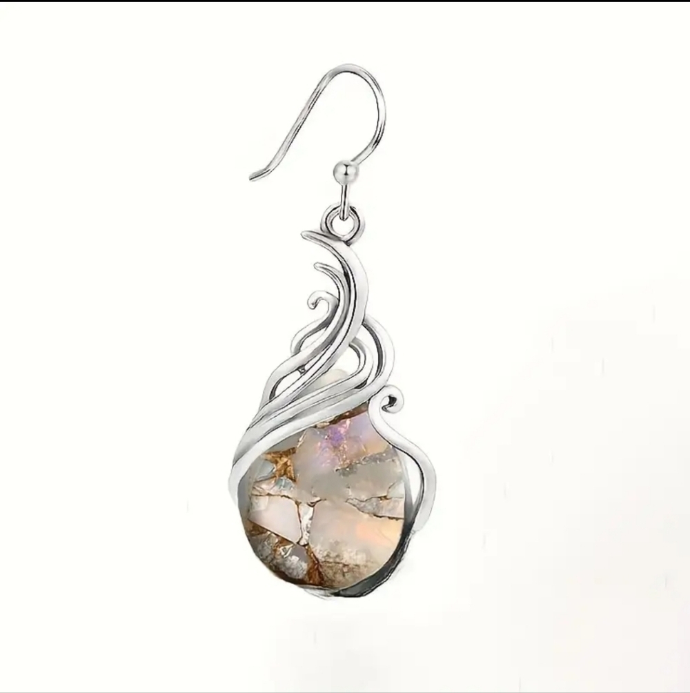 Elegant Silver Drop Earrings - Picture 3 of 4